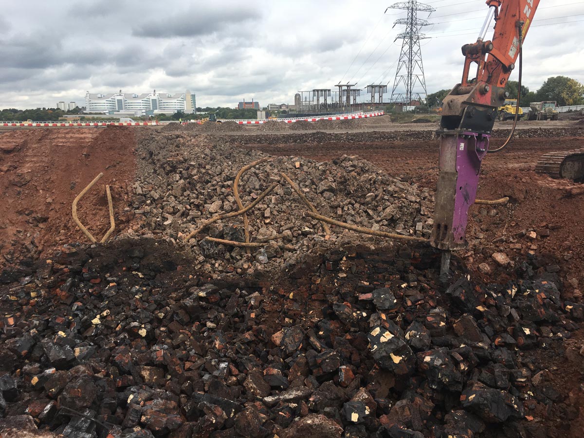 An aerial view of the construction site in Burnley.